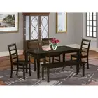 6 Pc Dining set with bench set-Dining Table and 4 Dining Chairs ...