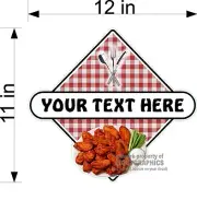 11" X 12" VINYL DECAL / STICKER CUSTOM WITH YOUR BUSINESS NAME CHICKEN WINGS