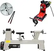 900W Multifunctional Micro Woodworking Lathe, With 6in Linkage Chuck And Buddha Beads Machine Assembly, 300-3800RPM Infinite Speed, For Woodworking DIY Wooden Buddhist Beads
