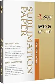 A-SUB Inkjet Sublimation Paper 110 Sheets/Pack 13'' x 19''Especially Suitable for Sawgrass Printer120g