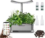 Hydroponics Growing System，12 Pods Indoor Herb Garden Kit with LED Grow Light, APP Control Automatic Timer，7.5L Smart Germination Kit for Women Home&Kitchen, Fruits