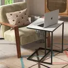 Marble C Shaped Table Bedside Sofa Side End Table Coffee Tray Table Laptop Stand