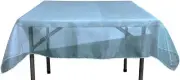 LA Linen Sheer Mirror Organza Square Tablecloth 58 by 58-Inch Teal