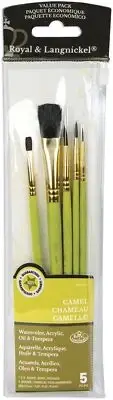 Royal & Langnickel(R) Sable/Camel Value Pack Brush Set-5/Pkg