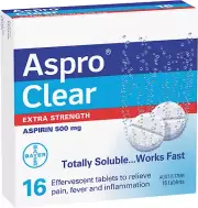 Aspro Clear Extra Strength Pain Relief Tablets with Aspirin, Fast and