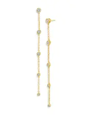 Kenneth Jay Lane Delicate Cubic Zirconia Chain Drop Earrings