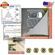 Custom Size Grey Triangle Sun Shade Sail, 200GSM Heavy-Duty, 3-