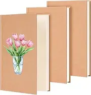 EOOUT 3ps Hardcover Sketch Notebook, 5x8 Inches Kraft Cover Blank Notebook, 120 Sheets Each, Thick 100gsm Paper, for Sketching and Writing