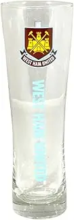 West Ham United FC Official Wordmark Football Crest Peroni Pint Glass (UK Size: One Size) (Clear)