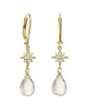 Rachel Reinhardt Quartz CZ Star Dangle Earrings
