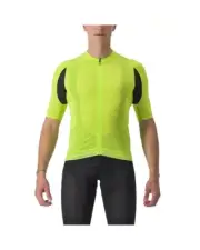 Castelli Featherlite 3 short Sleeve Shirt Full Zip Man, Electric Lime