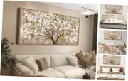 Framed Wall Art Gold Tree Of Life Modern Artwork Canvas 40L" x 20W" gold