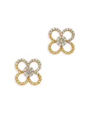 Bloomingdale's Fine Collection Diamond Clover Silhouette Stud Earrings in 14K Yellow Gold, 0.20 tcw