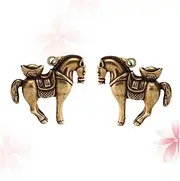 2pcs Tabletop Horse Decor Retro Decor Horses Vintage Decor Keychains Cute Cow Keychain Cute Keychain Home Horse Decor Tabletop Horse Adornment Metal Horse Desktop Decoration SHINEOFI
