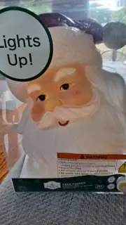 BLOW MOLD Santa Clause Head 12” LIGHT UP DECOR CHRISTMAS