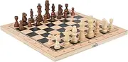 Chess Board Set, Folding Wooden Chess Game Set, Portable Table Strategy Activity for Competitive Beginners Learning Family Entertainment