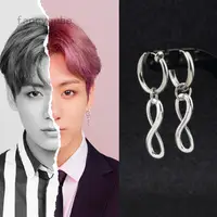 在飛比找蝦皮購物優惠-1 件裝朋克 Kpop Bts 耳環 Jimin V 耳環鍊