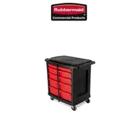 在飛比找PChome24h購物優惠-Rubbermaid 樂柏美 帶抽屜工作平台推車 FG773