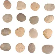 OFFIGAM 16pcs Kids DIY Drawing Stones Hand-Painted Rocks Set with Bracket Creative Natural Pebbles for Art Projects