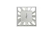 CLEARANCE - Decorative silver mirrored clock - 60cm