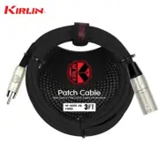 Kirlin 3FT 3-Pin XLR Male to RCA 24AWG Patch Cable MP-485 PR-03/BK
