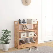 Shoe Rack with Drawer 70x27x81 cm Solid Wood Walnut vidaXL