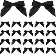 uxcell 2" Satin Ribbon Bow, 50 Pcs Mini Bows with Double-Sided Tape Self Adhesive for DIY Craft Gift Wrapping Treat Bags Decoration, Black