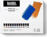 Liquitex Professional Acrylic Gouache Paint, 12 x 22ml (0.74-oz), Essentials Set