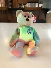 TY Peace Beanie Baby original, retired, Error: DOUBLE TAG FASTENER