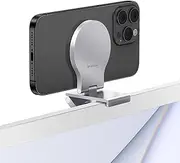 Stouchi Continuity Camera Mount for Desktop Monitor, iMac Compatible iPhone Webcam Mount with Mag-Safe for Mac Desktops and Displays Silver