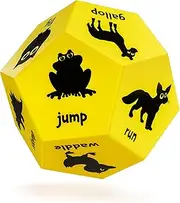 Covelico Exercise Dice for Kids - Yellow Animals | Kids Toys Animal Game | Kids Exercise Equipment | Big Foam Dice | Kids Workout Equipment Fitness Dice | Kids Outdoor Activities