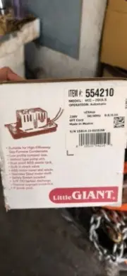 Brand NEW in box - Little Giant 554210 VCC-20ULS 230V Condensate Pump $52 H@T!!