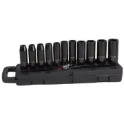 Ironton Deep Impact Socket Set, 11-Pc., 1/2in. Drive, Metric