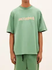 Jacquemus Le T-Shirt Raphia in Green