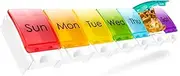 PTGRSWK Weekly Pill Organiser BPA Free 7 Day Pill Box One Press Open Secure Travel Pill Case