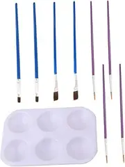 Coloring Tools Model DIY Hand Tools Kit 9 Pcs Brush Palette Painting Set 2 Large 2 Small Brushes for Model