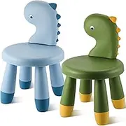 Yuntau 2 Pcs Plastic Dino Chair Sturdy Dinosaur Chairs Lightweight Activity Chairs Ergonomic Design Anti Slip Step Stool for Indoor Outdoor