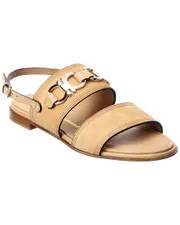 Ferragamo Chaim Suede Sandal 5 C Brown