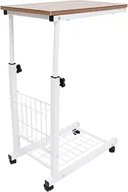 1pc Height Adjustable Movable Laptop Table Bedside Computer Desk for Sofa Bedroom and Office Space Saving Design with Reinforced Legs and Surface