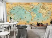 Ancient World Map Removable Wall Mural