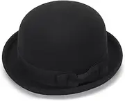 [Vikodah] Wool Felt Pork Pie Fedora Hat Vintage Noble Flat Top Hat Crushable Boater Hat Panama Hats