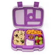 Catzon 5-Compartment Childrens Lunch Box Durable Leak-Proof Meal and Snack Packing -Purple