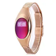 Z18 0.49" OLED IP67 Waterproof Heart Rate Blood Pressure Monitor Women Smart Bracelet GOLD COLOR