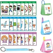 3 in 1 Autism Communication Cards for Speech Delay Non Verbal Children and Adults，Special Needs Visual Aid Language Learning Cue Cards Special Ed Feelings Emotions Flash Cards 120 pcs