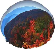 Blue Ridge Mountains Print Various Activities Shower Cap Reusable Soft And Lightweight Bath Hair Cap Long Hair