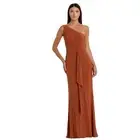 MAC DUGGAL Dress Size 6 Evening Gown NEW Brick Red Orange Jersey One Shoulder