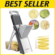 Upgrade Kitchen Mandoline Slicer with 3.9'' Feeding Port - Easy Clean & Durable