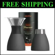 Double-Wall Insulated Pour Over Coffee Maker - Heat Retaining Carafe in Smoke