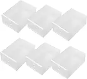 GAROZATION 6pcs Stackable Clear Plastic Shoe Containers with Drawer Organizer for Sneaker Storage Easy to Identify with Transparent Design for Home Organization