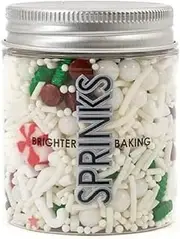 Sprinks Baby It's Cold Outside Sprinkles 70g - Christmas Cake Decorations | Edible Cake Sprinkles | Fun Christmas Jimmies | Snowy White Bubble Sprinkles | Perfect for Cake Decorating & Cupcakes
